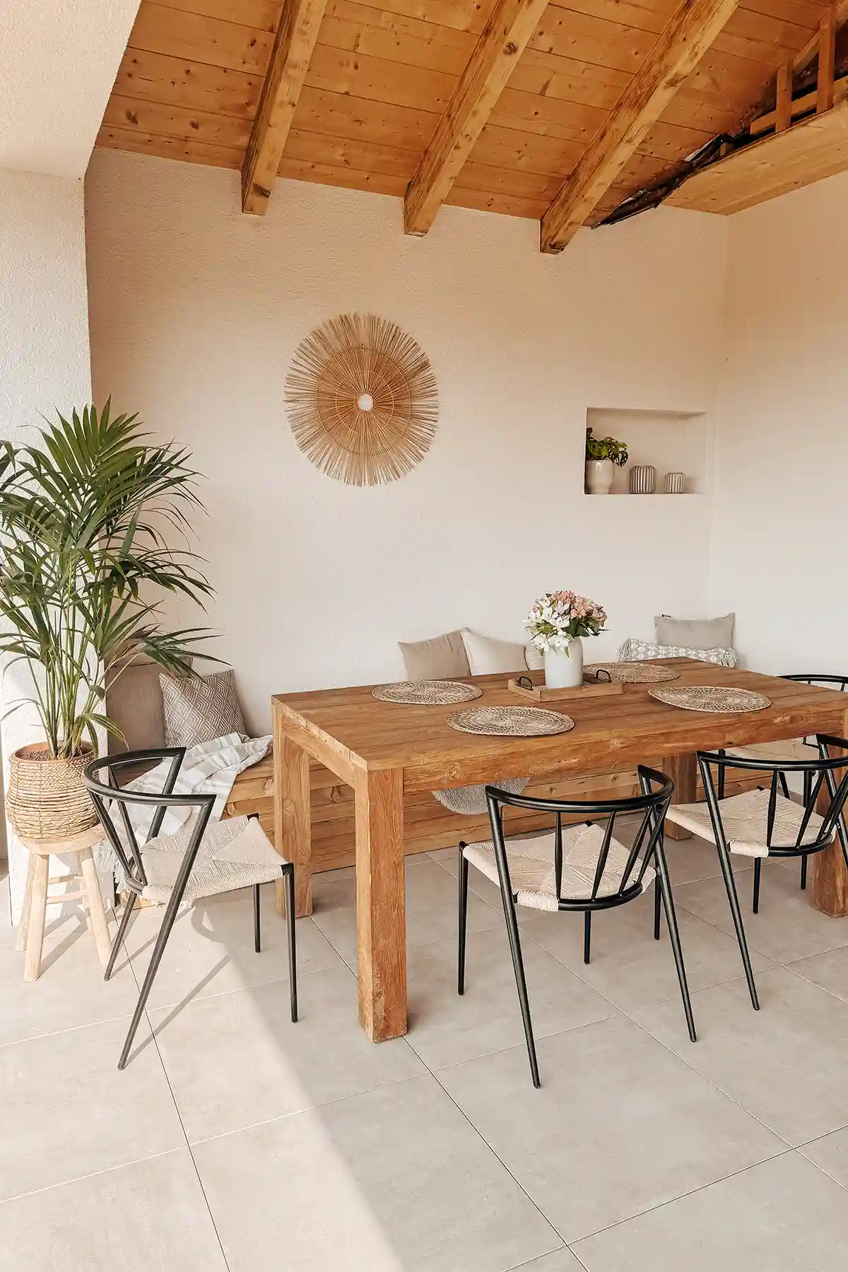 Terasse Sitzecke Essgruppe Holztisch